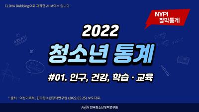 [NYPI 짤막통계] 2022 청소년 통계 #01 : 인구, 건강, 학습·교육 대표이미지