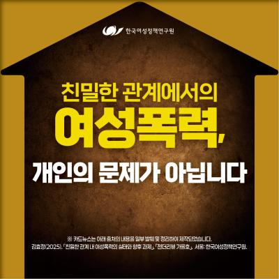 친밀한 관계에서의 여성폭력,  개인의 문제가 아닙니다 표지이미지