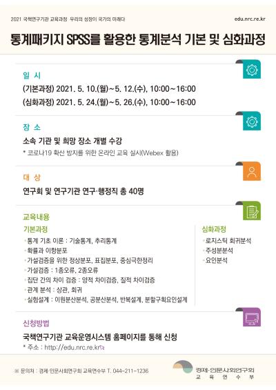 통계패키지 SPSS를 활용한 통계분석 심화과정 대표 이미지