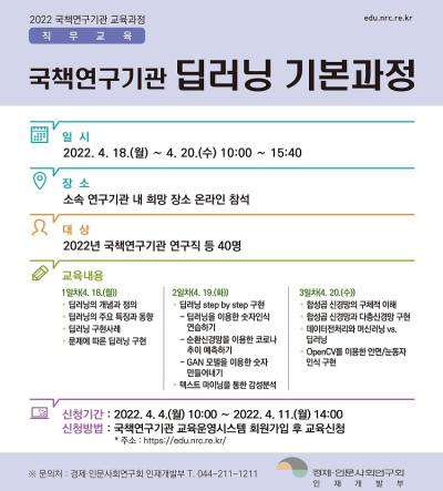 국책연구기관 딥러닝 기본과정 대표 이미지