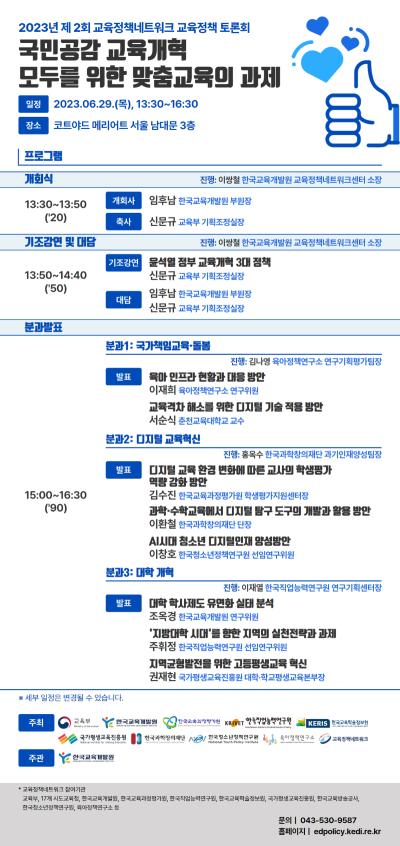 2023년 제 2회 교육정책네트워크 교육정책 토론회 대표 이미지