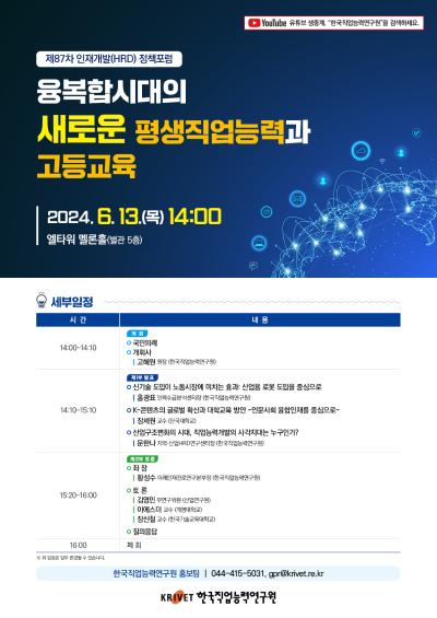 『융복합시대의 새로운 평생직업능력과 고등교육』정책포럼 대표 이미지