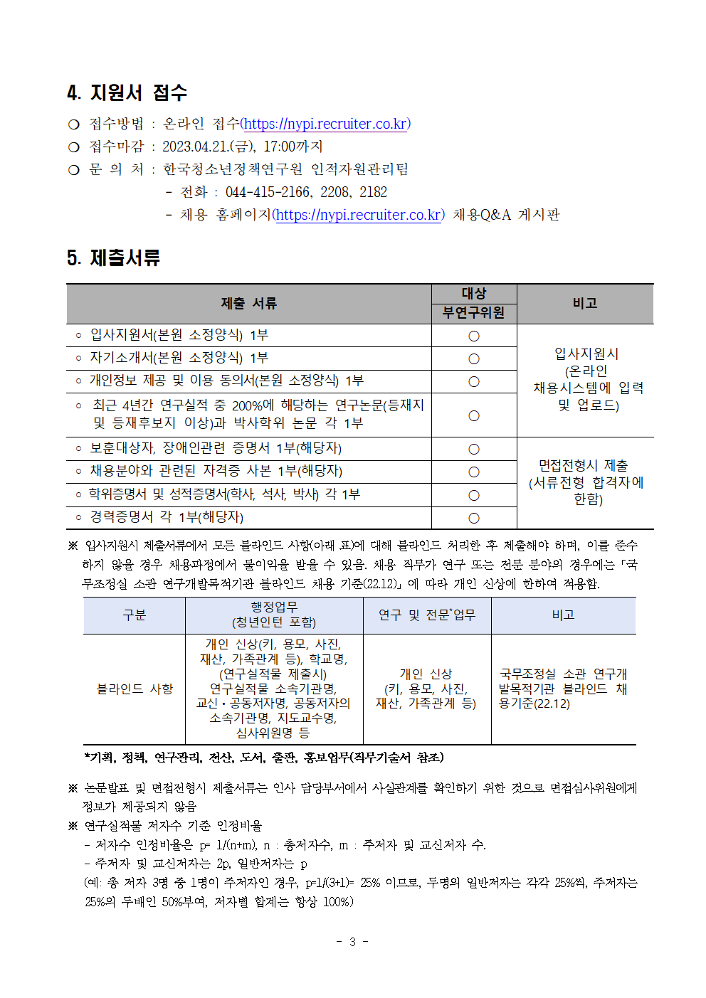 (3/5) [한국청소년정책연구원] 육아휴직 대체인력 채용 공고문 - 자세한 내용은 하단 참조