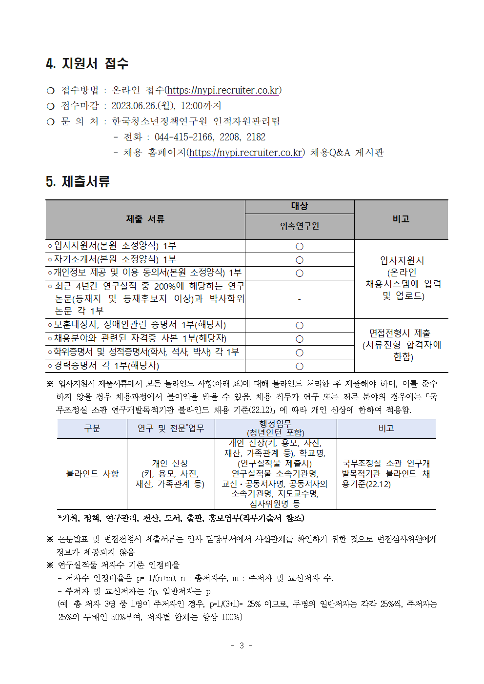 (3/5) [한국청소년정책연구원] 수탁과제 계약직원 채용 공고문 - 자세한 내용은 하단 참조